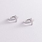 Золоті сережки "Хрестики" з діамантами сб0363nl от ювелирного магазина Оникс - 4