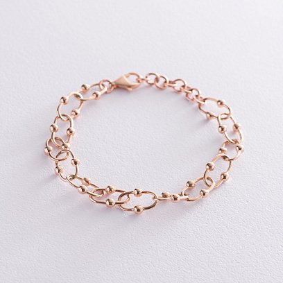 Браслет "Фантазія" в червоному золоті б04711