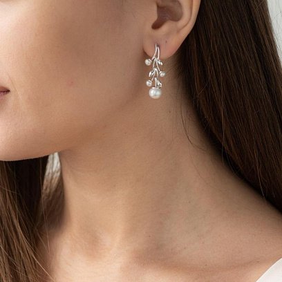 Серьги (культ. пресн. жемчуг) 121231 №4