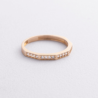 Кольцо "Далия" в желтом золоте (фианиты) к08054 №2