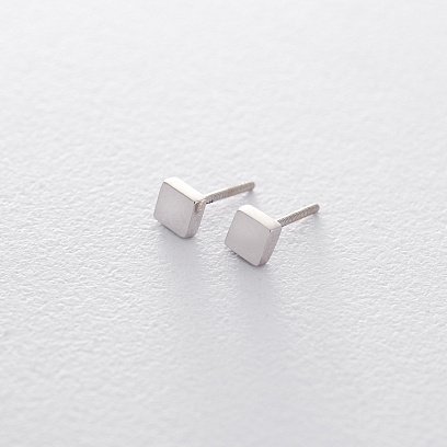 Золотые серьги-пусеты "Ромбы" с06195