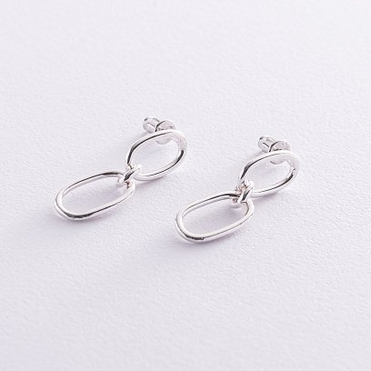 Срібні сережки - пусети "Вплив" 122981 №4