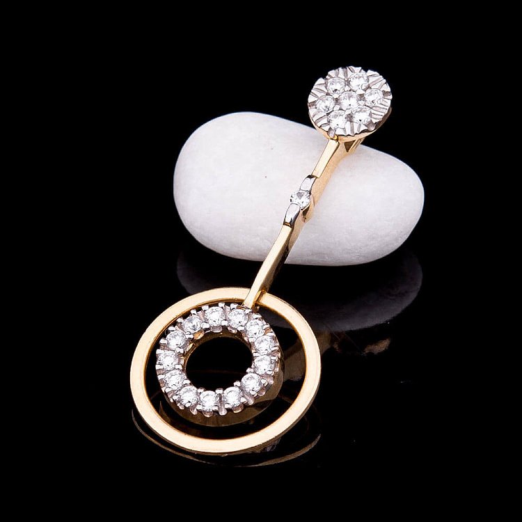 Золота підвіска з фіанітами пс0051 від ювелірного магазину Онікс