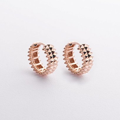 Серьги - кольца "Pauline" в красном золоте с09400