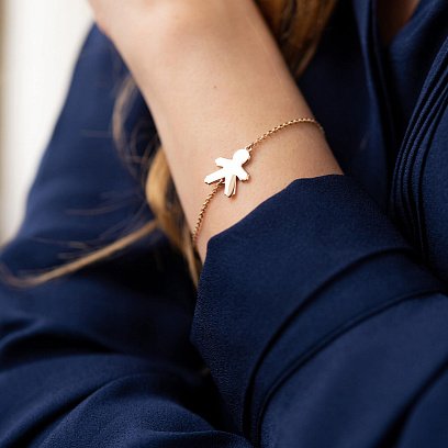 Браслет "Хлопчик" у червоному золоті (можливе гравіювання) з2078 №4