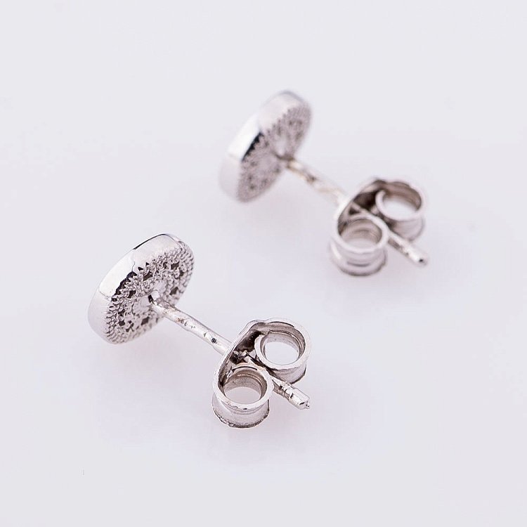 Золоті сережки-пусети з фіанітами 6мм с03321 від ювелірного магазину Онікс - 1