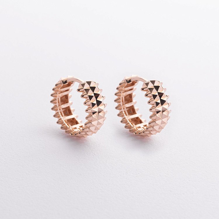 Серьги - кольца "Pauline" в красном золоте с09400 от ювелирного магазина Оникс