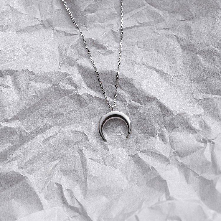 Колье "Лунница" в белом золоте кол02063 от ювелирного магазина Оникс - 7