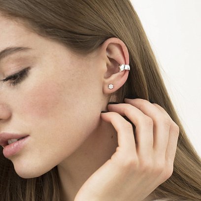 Серебряная серьга-каффа 122890