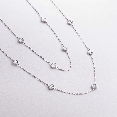 Срібне кольє "Конюшина" (перламутр) 181348