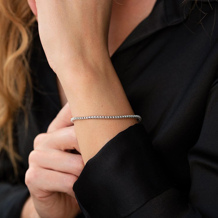 Браслет Теніс у білому золоті з білими діамантами 518741501 від ювелірного магазину Онікс - 3