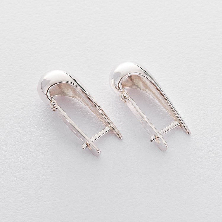 Сережки "Великі крапельки" у сріблі (3.6 см) 122495 від ювелірного магазину Онікс - 2