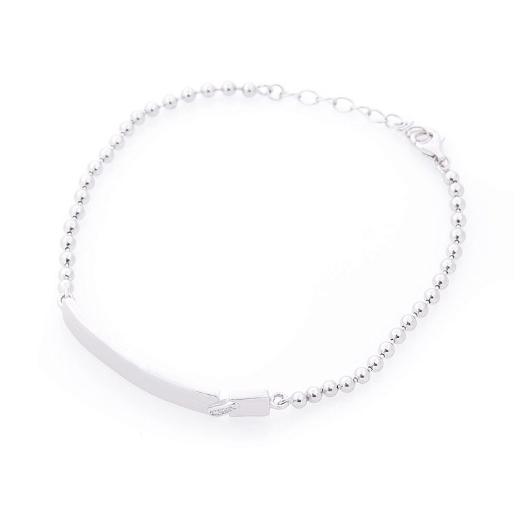 Срібний браслет для гравіювання (фіаніти) 141289 від ювелірного магазину Онікс