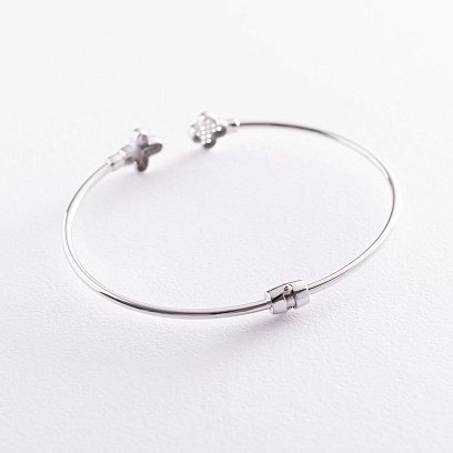 Золотой браслет "Клевер" (фианит) б04133 №5