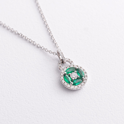 Золоте кольє зі смарагдами і діамантами колб0180ca №2