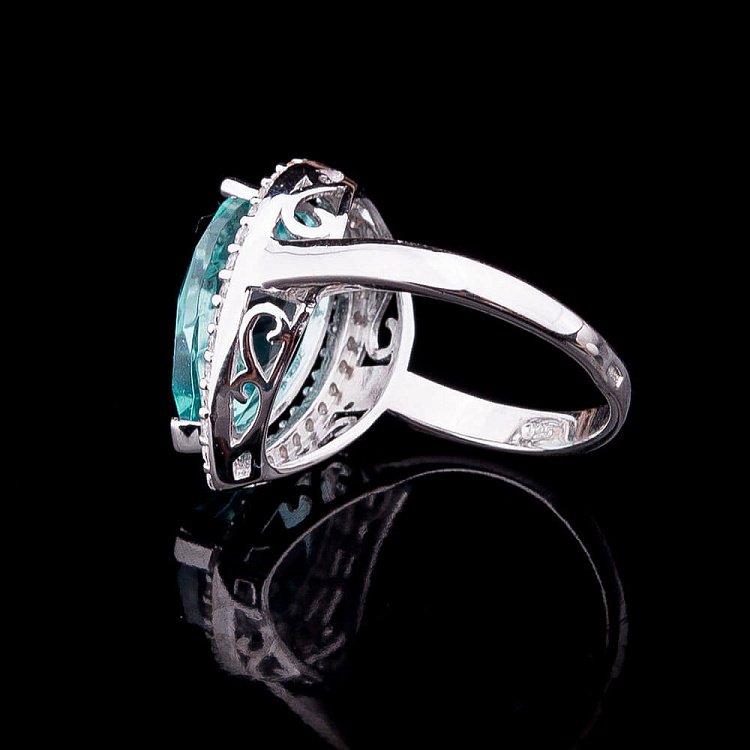 Каблучка з блакитними фіанітами к19 від ювелірного магазину Онікс - 1