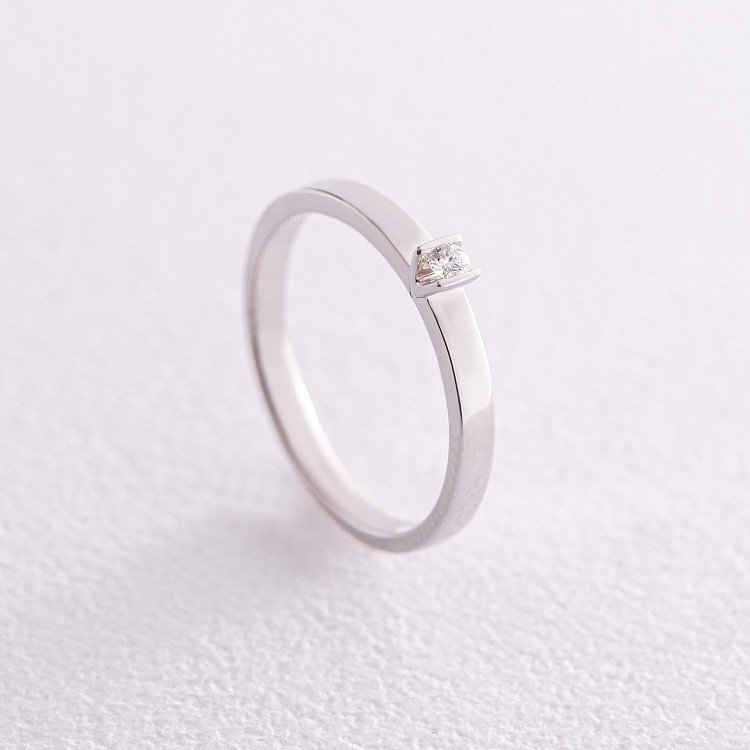 Заручальна золота каблучка з діамантом кб0421 від ювелірного магазину Онікс