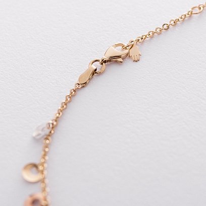 Золотий браслет з кружечками б04182 №2