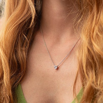 Серебряное колье "Сердце" 18393 №5