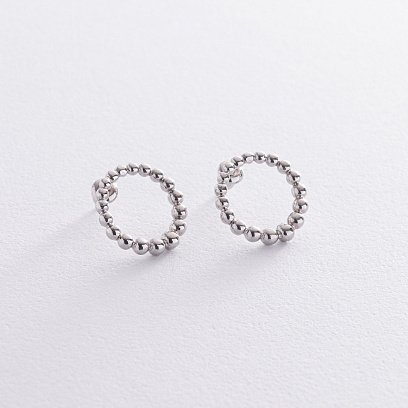 Серебряные серьги - пусеты "Легкость" 122746