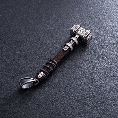 Серебряный кулон "Молот викинга" с эбеном 1116п №7