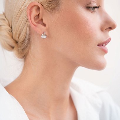 Золоті сережки - пусети "Софі" з діамантами 102-10067 №2