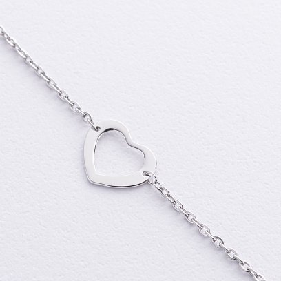 Серебряный браслет "Сердечко" на ногу 905-01343 №2