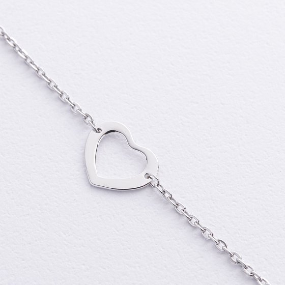 Серебряный браслет "Сердечко" на ногу 905-01343 №2