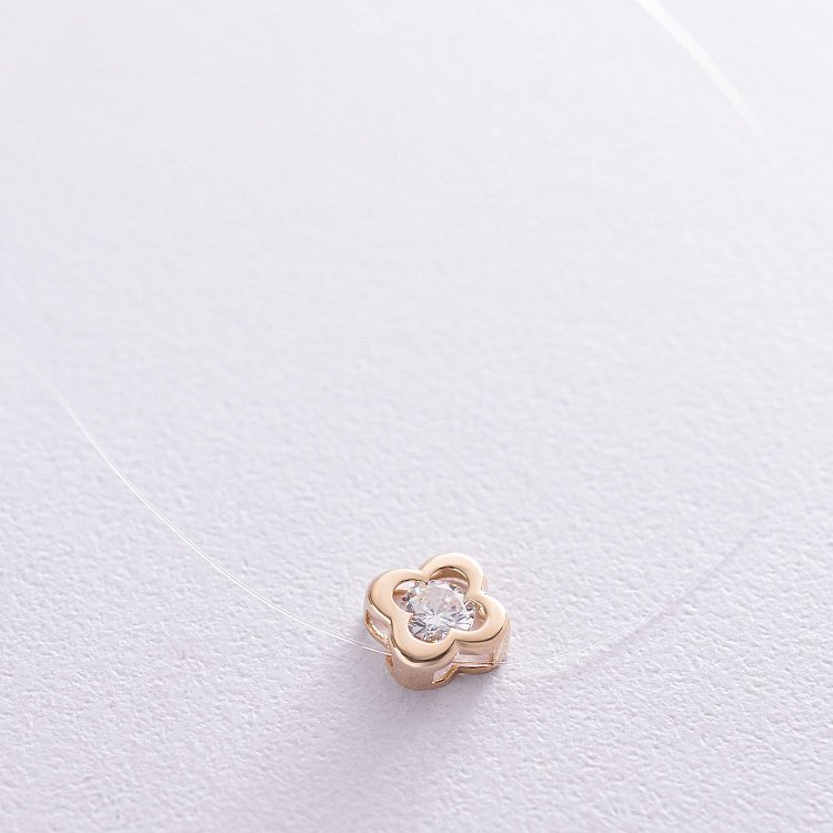 Золоте кольє на лісці "Конюшина" кол01085 від ювелірного магазину Онікс - 1