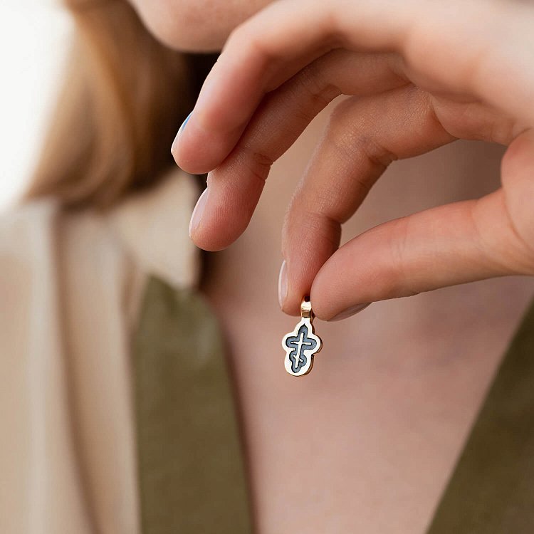 Детский золотой крестик п02736 от ювелирного магазина Оникс - 1