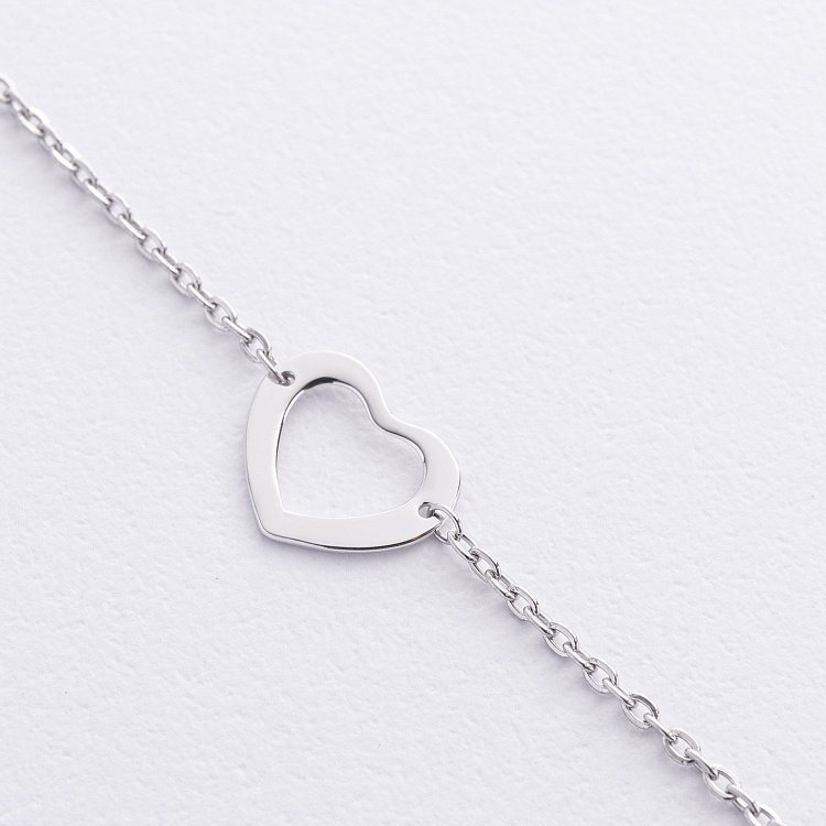 Серебряный браслет "Сердечко" на ногу 905-01343 от ювелирного магазина Оникс - 1