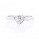 Срібний перстень "Сердечко" (фіаніт) 112165 от ювелирного магазина Оникс - 2