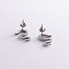 Серебряные серьги - пусеты "Змеи" 40019 от ювелирного магазина Оникс - 4