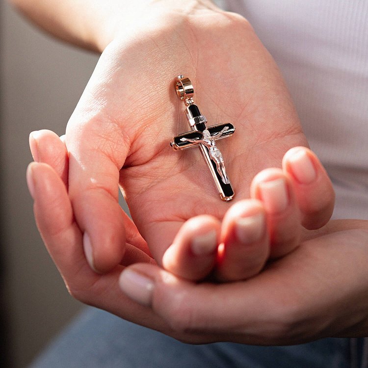 Православний золотий хрест "Розп'яття" 129742422 від ювелірного магазину Онікс - 1