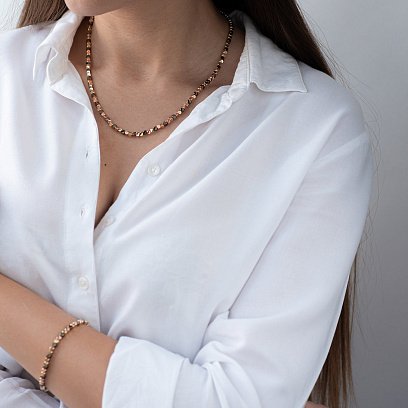 Золотой браслет "Кубики" б04241 №3