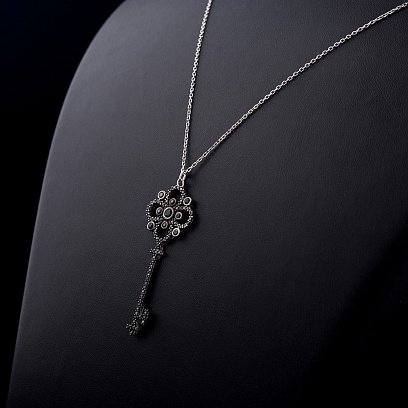 Серебряное колье "Ключик" 18476 №4