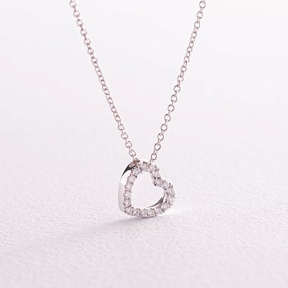 Золотое колье "Сердечко" с бриллиантами колб0087ca