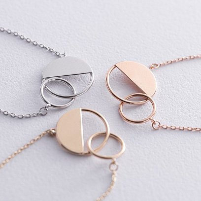 Золотой браслет "Переплетение" б04726 №9