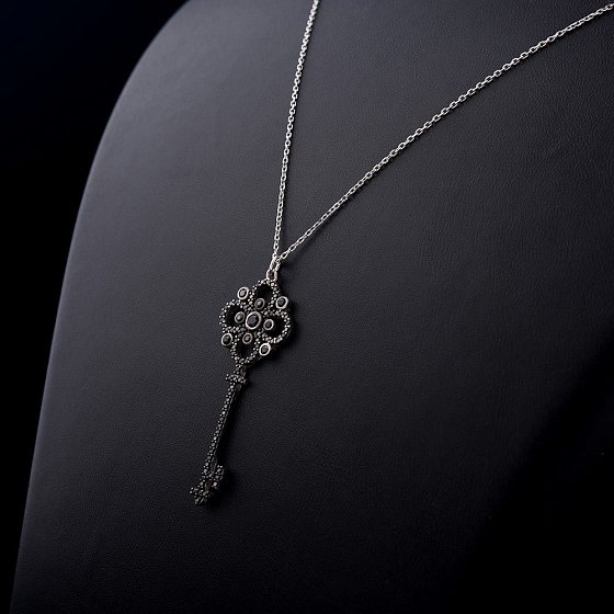 Серебряное колье "Ключик" 18476 №4