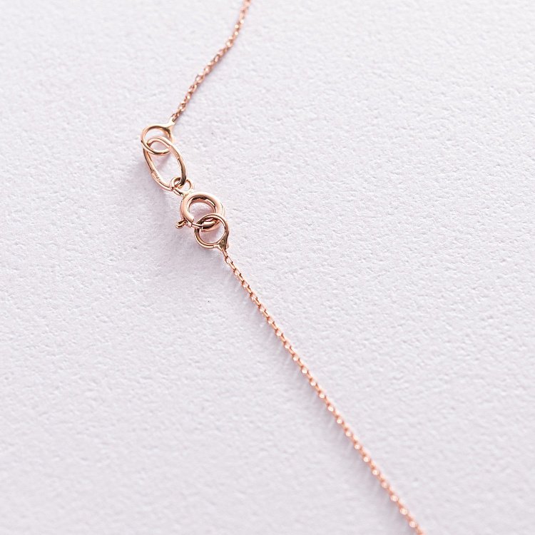 Золотое колье "Сердечко" с фианитом кол01233 от ювелирного магазина Оникс - 4