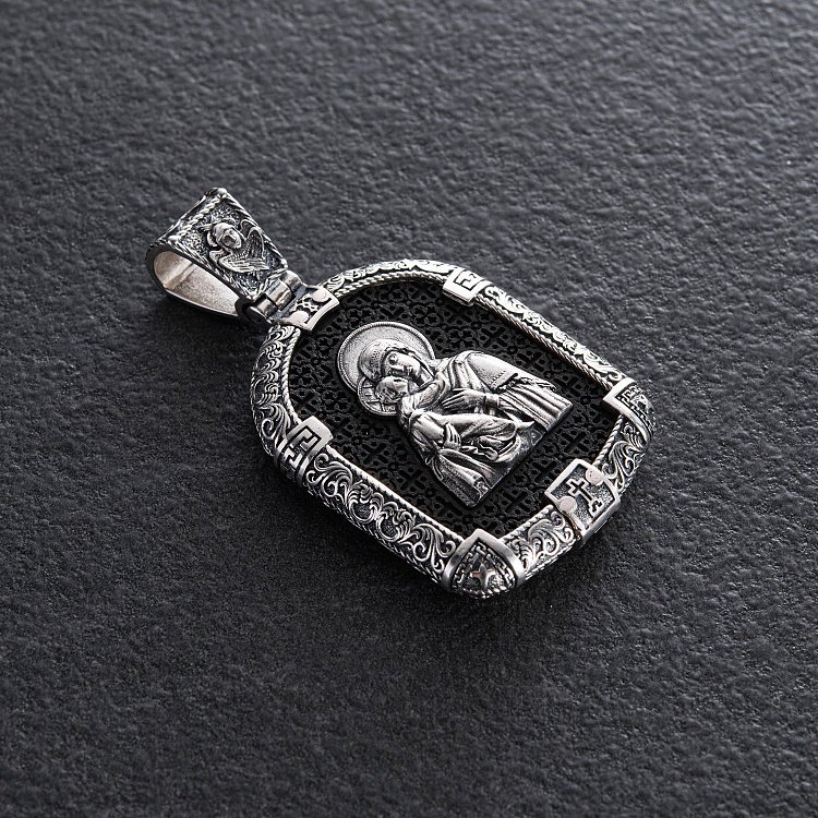 Серебряный кулон "Богородица Дево - Молитва" (эбеновое дерево) 1230 от ювелирного магазина Оникс - 5