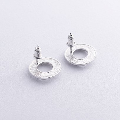 Срібні сережки - пусети "Сяйво" 122880 №5