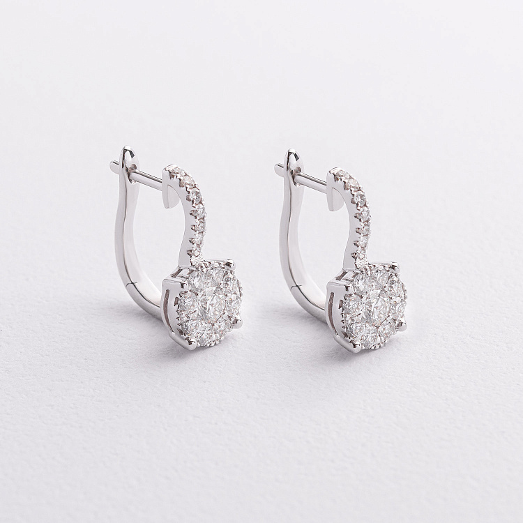 Золоті сережки з діамантами сб0557ri від ювелірного магазину Онікс