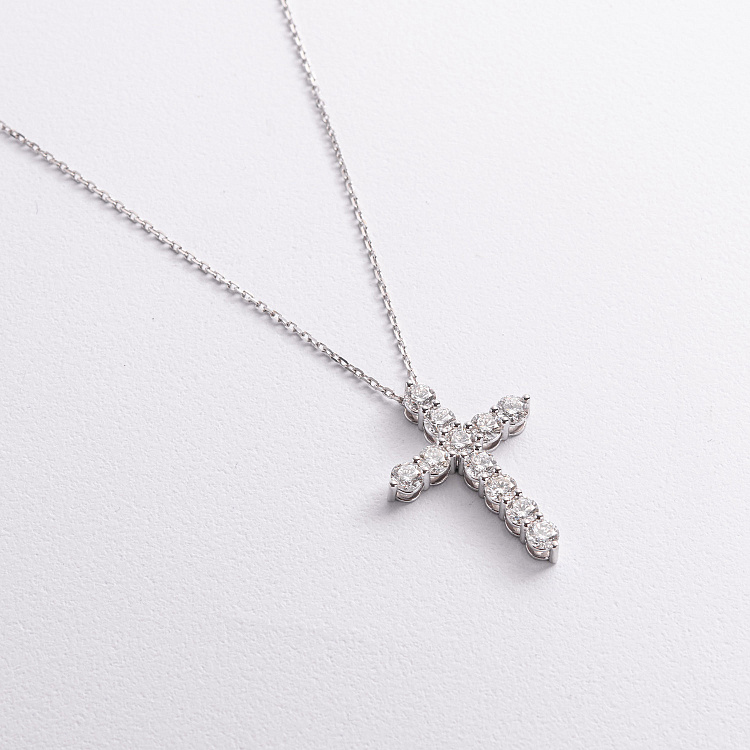 Золоте кольє "Хрестик" з діамантами 747091121 від ювелірного магазину Онікс - 1