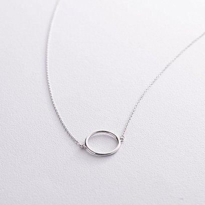 Колье "Круговорот" в белом золоте кол01770 №9