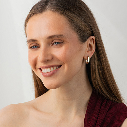 Сережки "Jane" у червоному золоті с09759 №3