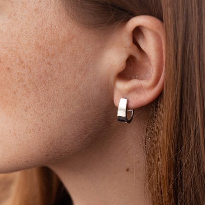 Сережки "Мінімалізм" у білому золоті с07986 №4