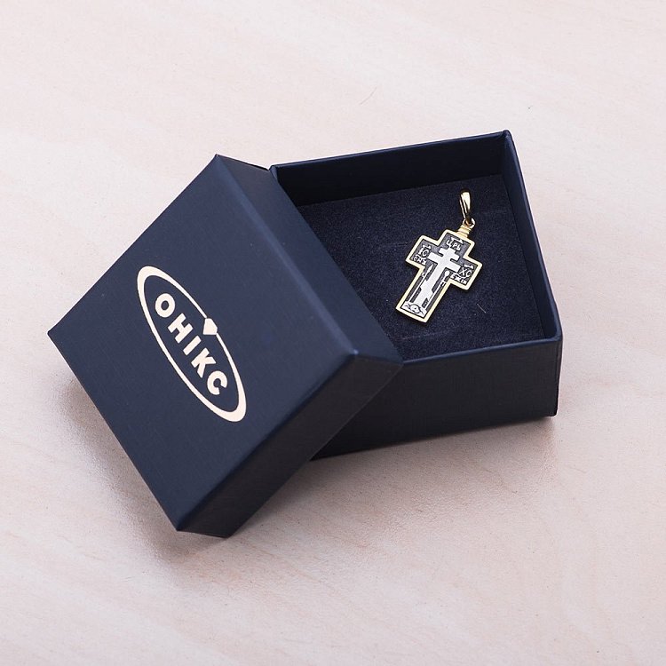 Серебряный крестик с позолотой 132465 от ювелирного магазина Оникс - 2