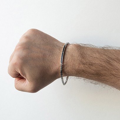 Срібний чоловічий браслет ZANCAN EXB727 №2