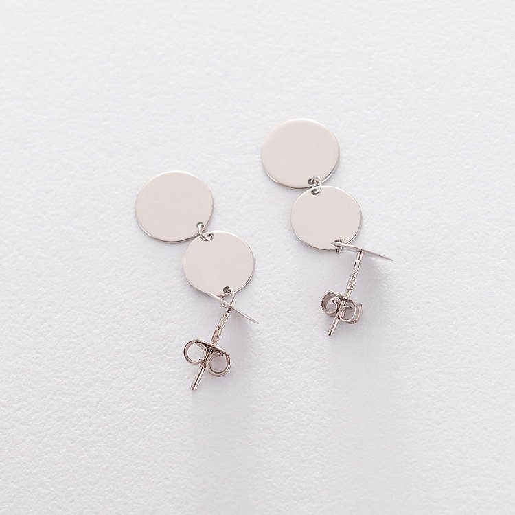 Срібні сережки-пусети 122481 від ювелірного магазину Онікс - 1